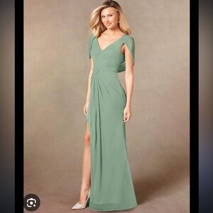 Azazie Luisa formal dress in matcha